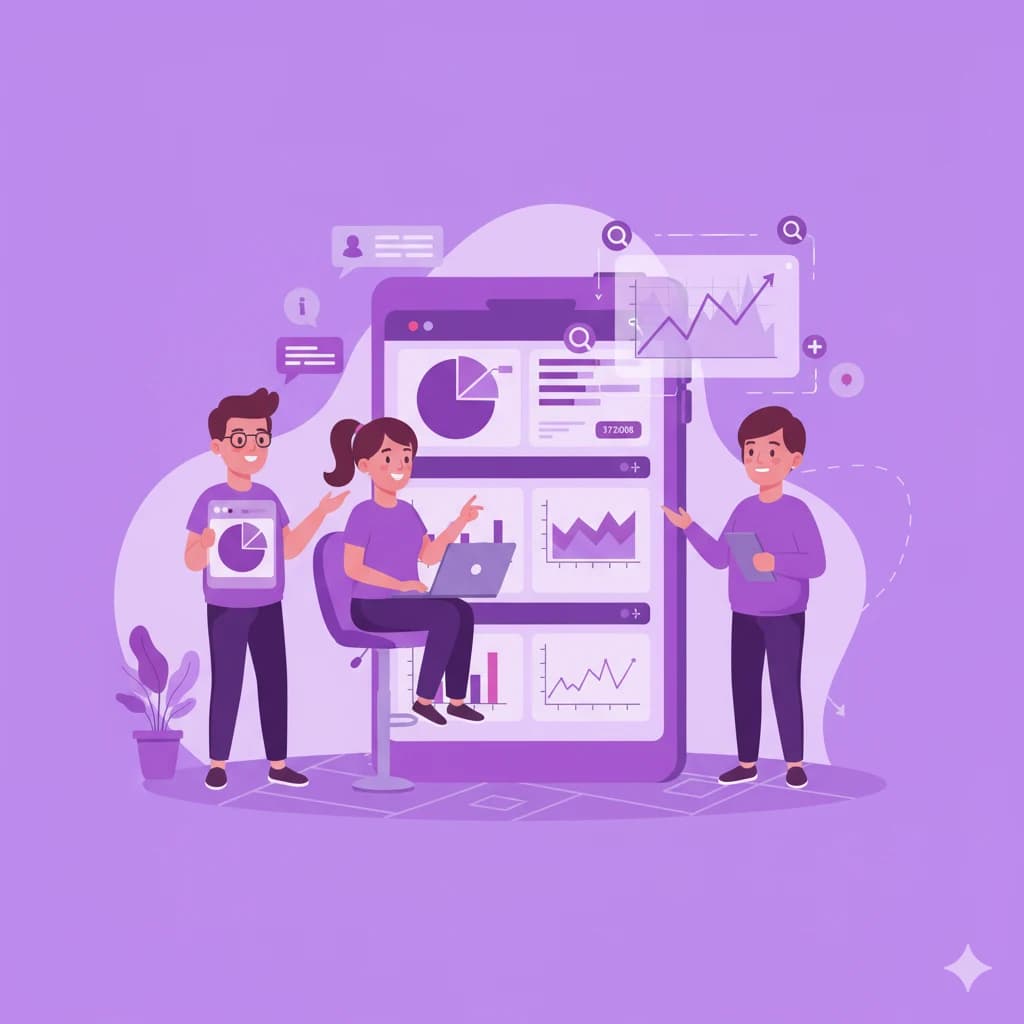 Exemplo de dashboard analytics com gráficos e métricas